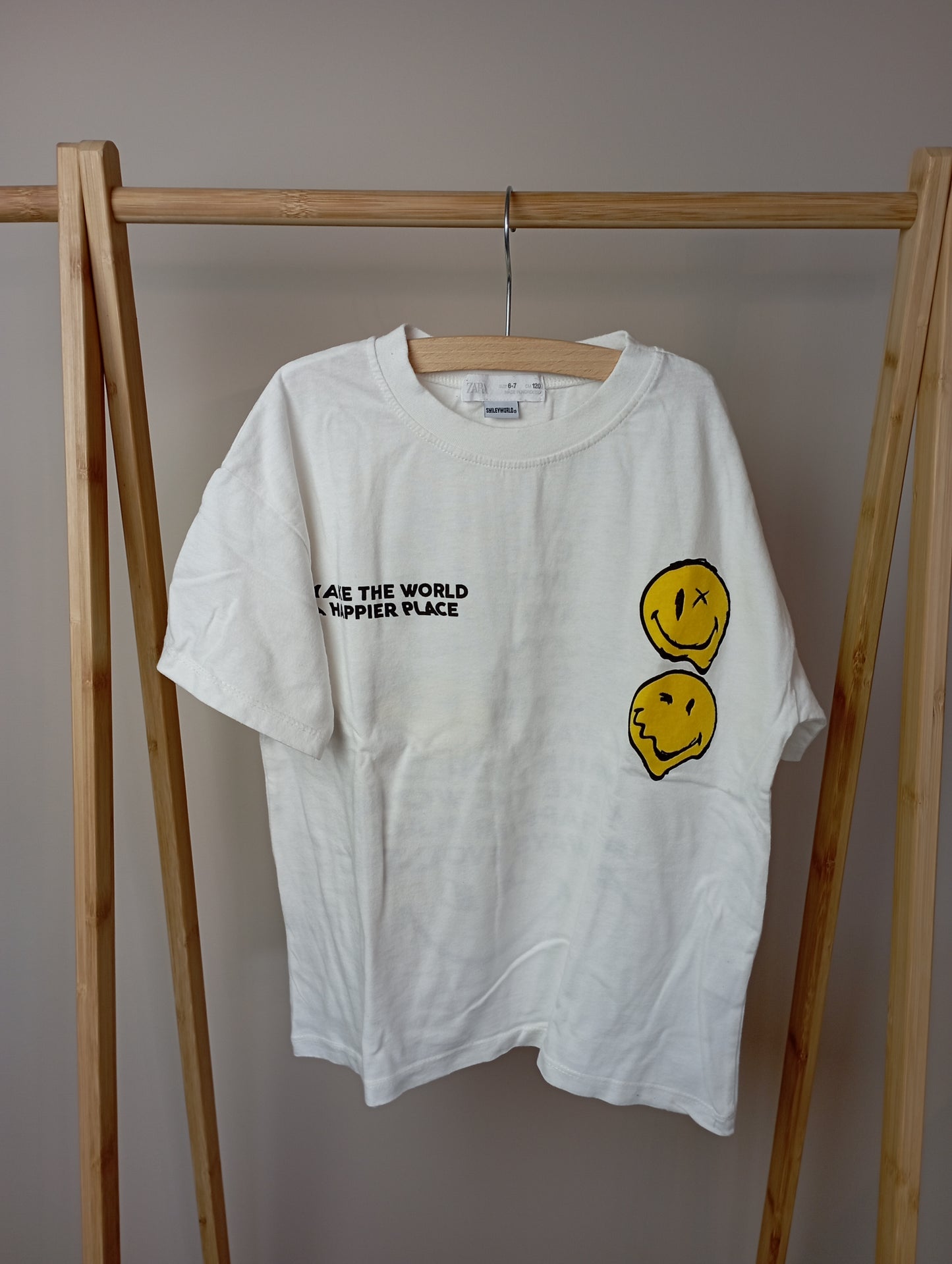 T-shirt met smiley 122/128 Zara